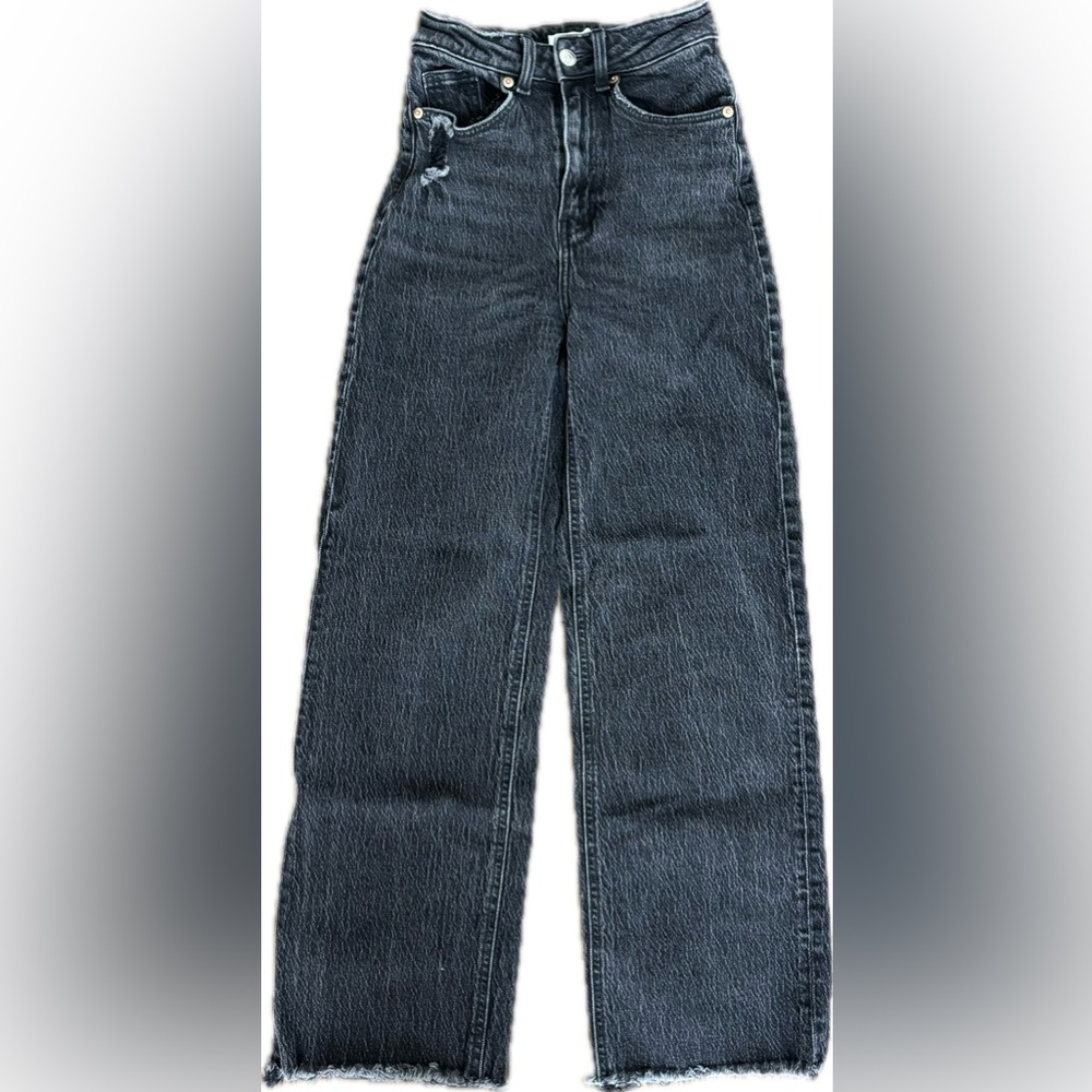 H&M black distressed jeans